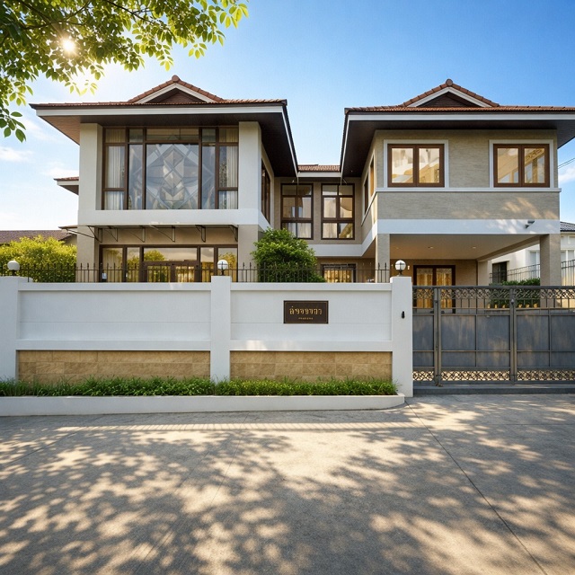 ให้เช่าบ้านเดี่ยว 2ชั้นหลังใหญ่  บ้านหรูวัสดุพรีเมียม เต็มพื้นที่  580ตร.ม 145ตร.วา เดอะเซอร์เคิล ราชพฤกษ์ 2.1กม  ราชพฤกษ์ 4-5นอน 