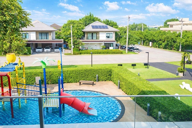 แจส กรีน วิลเลจ ประเวศ 900 ม. ถ.อ่อนนุช15 บางนา-สุขาภิบาล2 บ้านเดี่ยว 2 ชั้น 4นอน 3 น้ำ ใกล้รร.นานาชาติ Charter 2.8 กม.47 ตร.วา. 187 ตร.ม. 