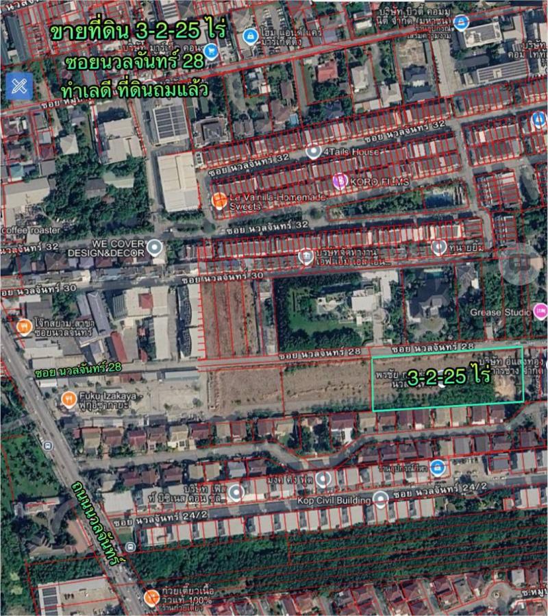 T.437ขายที่ดิน 3-2-25 ไร่ ย่านถนนนวลจันทร์ ซอยนวลจันทร์ 28ที่ตั้ง  แขวงนวลจันทร์ เขตบึงกุ่ม กรุงเทพ 10230รายละเอียด-ที่ดิน 3 ไร่ 2 งาน 25 ตร.ว.-ถนนซอยกว้าง ทำเลดี ที่ดินถมแล้ว เงียบสงบสถานที่ใกล้เคียง-ที่ดินแปลงนี้อยู่ใกล้ถนนเลียบทางด่วน ถนนประดิษฐ์มนูธรรม ถนนรัชดา รามอินทรา -ทางด่วนเข้าใจกลางเมืองหรือขึ้นทางด่วนเดินทางไปสนามบินสุวรรณภูมิ-โฮมโปร โลตัส เซ็นทรัลอีสวิลล�