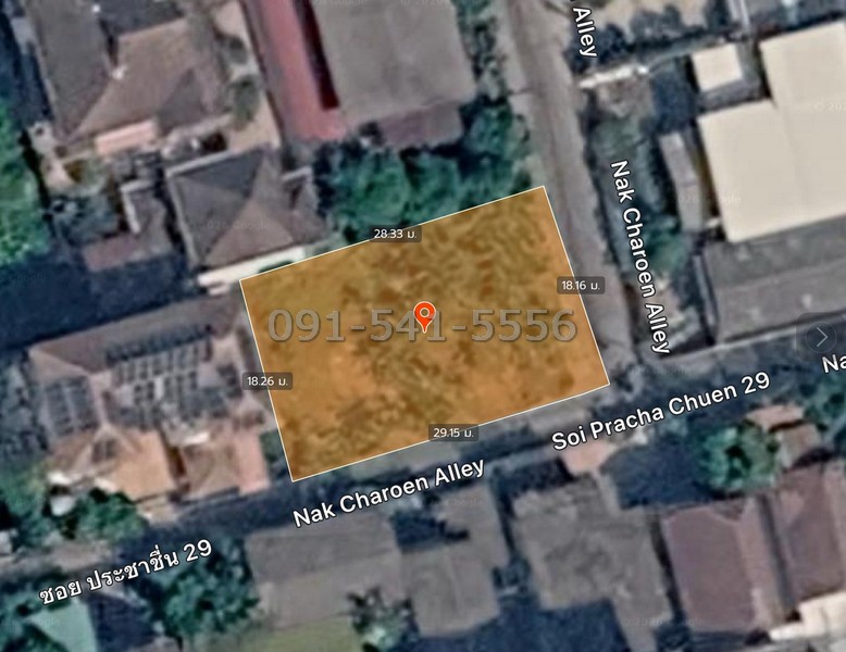 ขายที่ดินรวม 130 ตร.ว. แบ่งเป็น 2 แปลงแปลงที่ 1 : 66 ตร.ว.แปลงที่ 2 : 64 ตร.ว.หัวมุมถนน ซอยกรุงเทพฯ-นนทบุรี 42รูปแปลงสี่เหลี่ยมผืนผ้า ติดถนน 2 ด้านขายที่ดิน ซอยประชาชื่น 28 และประชาชื่น 29 ขนาด 130 ตร.ว. ที่ดินหัวมุมติดถนน 2 ด้าน ใกล้ MRT บางซ่อนขายที่ดินเปล่า ทำเลดีในย่าน ประชาชื่น–บางซื่อขนาด 130 ตารางวาราคา 90,000 บาท/ตร.ว.ราคารวม 11,690,000 บาทTel 091~541~5556รายละเอียดทรัพย์• ที่ดินหัวมุม ติดถนน 2 ด้าน• 