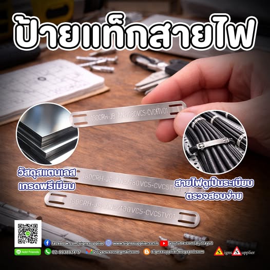 ป้ายแท็กสายไฟ