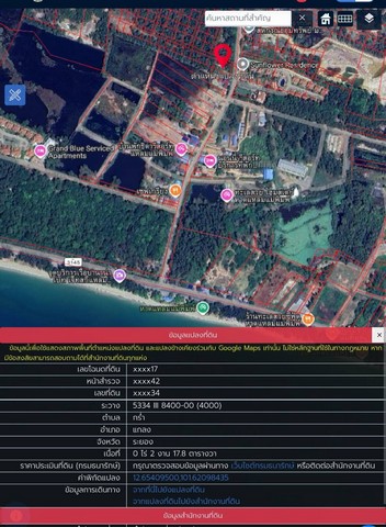 ขายที่ดินเปล่า ถมแล้ว  217 ตรว. (868 ตรม.)  อยู่ตรงข้าม Sunflower Residence ใกล้ หาดแหลมแม่พิมพ์ 500 ม.หน้ากว้างที่ดิน 20 เมตร ลึก 38 เมตรผังเมือง EEC ผังเขตพัฒนาพิเศษภาคตะวันออกพิกัด: ถนนเลียบทะเล 3145 ซอยสหกรณ์ ตำบลกร่ำ อำเภอแกลง ระยอง 21190มีเพื่อนบ้าน ใกล้ ร้านอาหารริมทะเล เซเว่นหน้าปากซอยแปลงที่ดิน ติดถนนเมน ถนนสาธารณะถนนซอยกว้าง รถเข้า-ออก สบายโฉนดพร้อมโอนเข้า~ออก ได้ 2 ทางด้านฝั่งหาด�