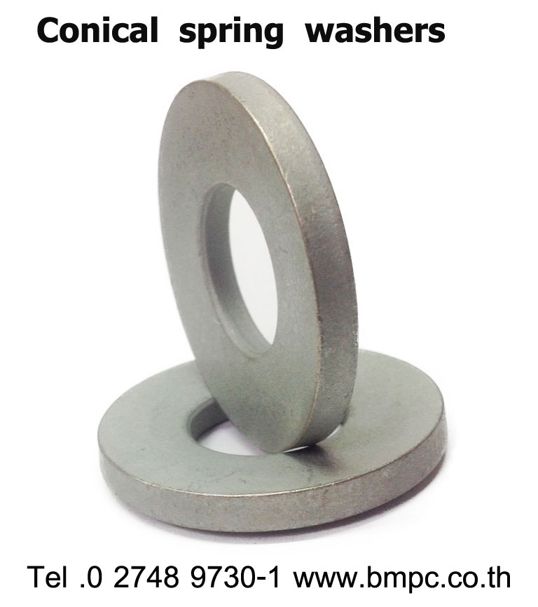 Load washer, Conical spring washer  เหมาะสำหรับล๊อกน๊อต สกรูงานท่อแรงดัน,&nbsp; งานไฮดรอลิค  งานที่มี axial load สูง  &nbsp;  Standard DIN 6796  Brand “ Schnorr”&nbsp; Germany  &nbsp;  &nbsp;  &nbsp;  Load washer   Steel : size&nbsp; M2-M30  Stainless steel 304: sizeM3-M24  Stainless steel 316: size&nbsp;&nbsp;&nbsp; M3-M24  &nbsp;  &nbsp;  &nbsp;  High load washer (ใช้ในกรณีพื้นที่รองแหวนมีน้อย, ความโตนอก OD.&nbsp; จะเล็กกว่า Load washer  Steel : size&nbsp; M6-M30  &nbsp;  &nbsp;  ยังมีแหวนล๊อกกันคลาย และน๊อตสกรูล๊อกกันคลาย, น๊อต สกรู แหวนรองสำหรับงาน&nbsp; High corrosion ให้เลือก