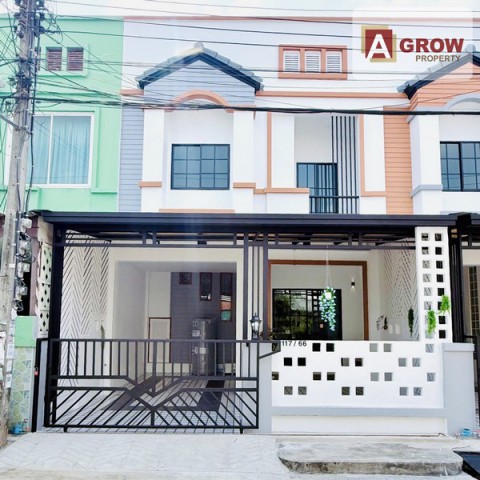 หมู่บ้านณัฐกานต์  ซอยสายไหม 64  ทำเลดี รีโนเวทใหม่ทั้งหลัง ตกแต่งครบพร้อมเข้าอยู่ที่ตั้ง : ถนนสายไหม แขวงออเงิน เขตสายไหม กรุงเทพมหานครรหัสทรัพย์ : AGT01293ราคาขาย : 2,490,000 บาทรายละเอียดทรัพย์ :- ทาวน์เฮ้าส์ 2 ชั้น- เนื้อที่ 21 ตรว.- 4 ห้องนอน- 2 ห้องน้ำ- 1 ห้องครัว- 1 ห้องโถง- 1 จอดในบ้านจุดเด่น :- บ้านรีโนเวทใหม่ทั้งหลัง เฟอร์ฯครบ พร้อมเข้าอยู่- ต่อเติมเคาน์เตอร์ครัวพร้อมซิ้งค์น้�