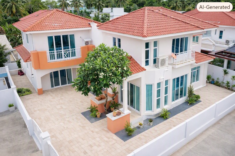 DIY ธูปะเตมีย์  เกาะสมุย  3 น้ำ Pool Villa บ้านเดี่ยว 2 ชั้น 3-4นอน ราคาเช่า 39,998 บาท/เดือน ใกล้ตลาดสดศรีฟ้า 650 ม.และทางขึ้นเขาป้อม 68 ตร.ว. 153 ตร.ม.พร้อมห้องทำงาน โซนกิจกรรม โต๊ะพูล ครัวเปิดครบครัน และสระว่ายน้ำส่วนกลาง บรรยากาศเงียบสงบ เหมาะสำหรับอยู่อาศัย ใกล้วัดเขาป้อม 1.8 กม.แหล่งท่องเที่ยว และสิ่งอำนวยความสะดวกครบครันPool Villa Two-story detached house 3-4bed DIY  Dhupatemiya KohSamui  Rent 39,998 THB/month. 3bath 68sq.wa. land and 153 sq.m. usable area. Includes a study ro