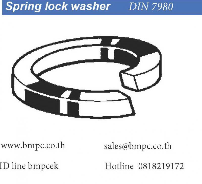 Spring lock washer for screw with cylindrical head  &nbsp;  Standard : DIN 7980  Material : Spring steel, Stainless steel A2 A4  Norminal size : M3-M36  &nbsp;  ฝ่ายขายติดต่อ&nbsp; เอก&nbsp; 0818219172&nbsp; สุพัฒตรา 0818353359&nbsp;&nbsp;   &nbsp;&nbsp;&nbsp;&nbsp;&nbsp;&nbsp;&nbsp; สำนักงานโทร &nbsp;027489730-1, 027489800 Fax 027489852   &nbsp;  &nbsp;&nbsp;&nbsp;&nbsp;&nbsp; www.bmpc.co.th,&nbsp; sales@bmpc.co.th, customerservice@bmpc.co.th  Line ID : bmpcek  