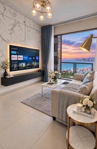 AOM 3135ขายคอนโด UNIXX South Pattaya  ห้องรีโนเวทตกแต่งใหม่+วิวทะเลสวยมาก โอกาสเหมาะลงตัวซื้อลงทุนตอนนี้เริ่มเข้าหน้าไฮซีซั่น เตรียมปล่อยเช่ารับลูกค้าเลย ชั้น 39 ขนาด 53 ตร.ม. 2 ห้องนอน 2 ห้องน้ำ วิวทะเลและวิวเมืองแบบพาโนรามา เฟอร์นิเจอร์ครบ พร้อมเข้าอยู่ Unixx South Pattayaทำเลดี อยู่บนไหล่เขาพระตำหนัก, ใกล้ร้านอาหารชื่อดังริมทะเลและจุดเช้คอิน, ใกล้ Top supermarket,  Walking Street, ท่าเรือบาลีฮาย, พระตำหน