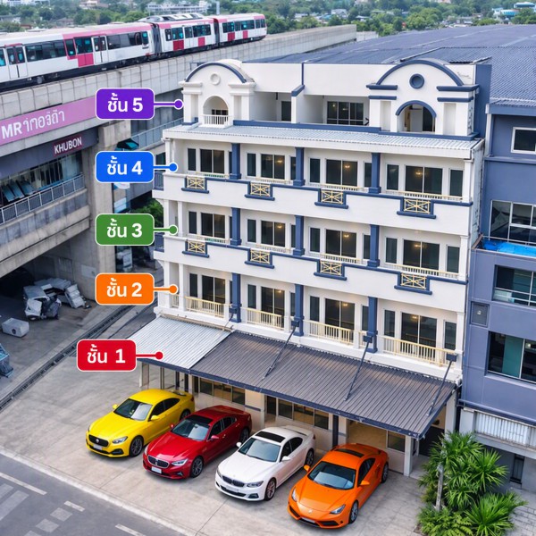 MRT รามอินทรา กม.9 789 ม. อาคารพาณิชย์ 3 คูหา 5 ชั้นพร้อมดาดฟ้า 10นอน 10น้ำ เพียง 79,999 บาทต่อเดือน ใกล้ MRT คู้บอน 789 ม. และ ทำเลนวมินทร์ รามอินทรา ใกล้แฟชั่นไอส์แลนด์และเดอะพรอมานาด พื้นที่ใช้สอย 900 ตร.ม. บนที่ดิน 75 ตร.ว. พร้อมแอร์ใหม่ 11 เครื่อง ที่จอดรถ 4 คัน น้ำไม่ท่วมMRT KhuBon 789m.  MRT RamInthra Km.9.789m.3-Unit Commercial Building, 5 Floors with Rooftop Deck, 10 Bedrooms and 10 Bathrooms,   Located in Nawamin and Ram Inthra near Fashion Island and The Promenade. 900 sq.m. usable area on 75 sq.wah land, 11 brand-new air conditioners, 4 parking spaces and flood-free location.�