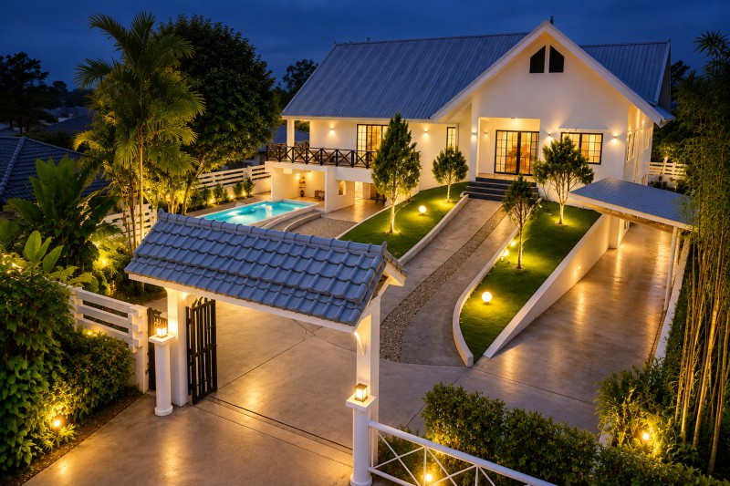 ใกล้แม่โจ้ กอล์ฟคลับ 500 ม. 150ตร.ว. 425ตร.ม. 4นอน 2น้ำ ป่าไผ่ 300ม. ทำ Airbnb บ้านเดี่ยวพูลวิลล่า 34,998B-M หนองจ๊อม  พร้อมสระว่ายน้ำระบบน้ำเกลือ เฟอร์นิเจอร์และเครื่องใช้ไฟฟ้าครบ เหมาะอยู่อาศัย บ้านพักตากอากาศ หรือMaeJo Golf Club 500m. Urban Modern Pool Villa 4Beds 2Baths near PhaPhai 300m. 34,998B-M NongChom Maejo 150sq.wa. of land with 425 sq.m.  private saltwater pool fully furnished with appliances, ideal for residence, holiday home or Airbnb investmentถนนรอบเมืองเชียงใหม่ Highway 2053 ตำบลป่าไผ่ อำเภอสันทราย จังหวัดเชียงใหม่VDO 1 นาที https: